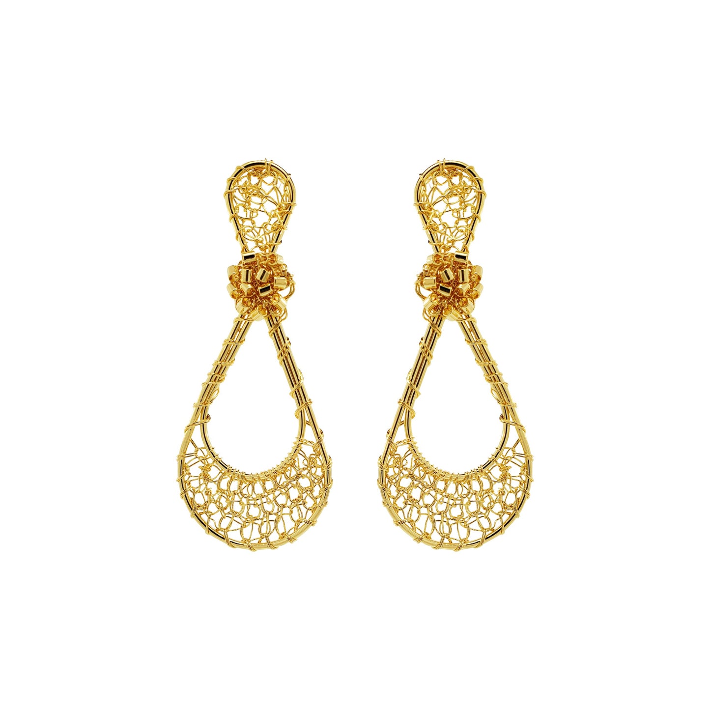 All Gold Olivia Handmade Crochet Earrings