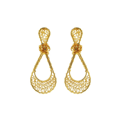 All Gold Olivia Handmade Crochet Earrings