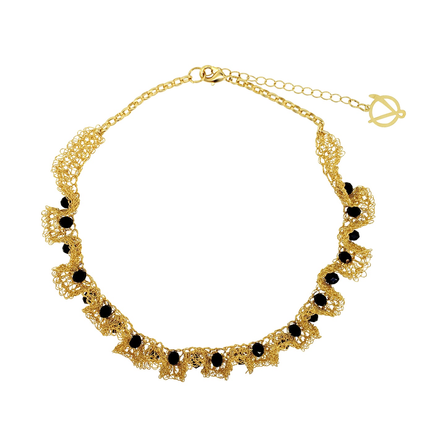 Black-Gold-Nalu-necklace-Handmade-Crochet-Bib-handmade-crochet-necklace-with-unique-design-18k-gold-filled-wire-hypoallergenic-lightweight-statement