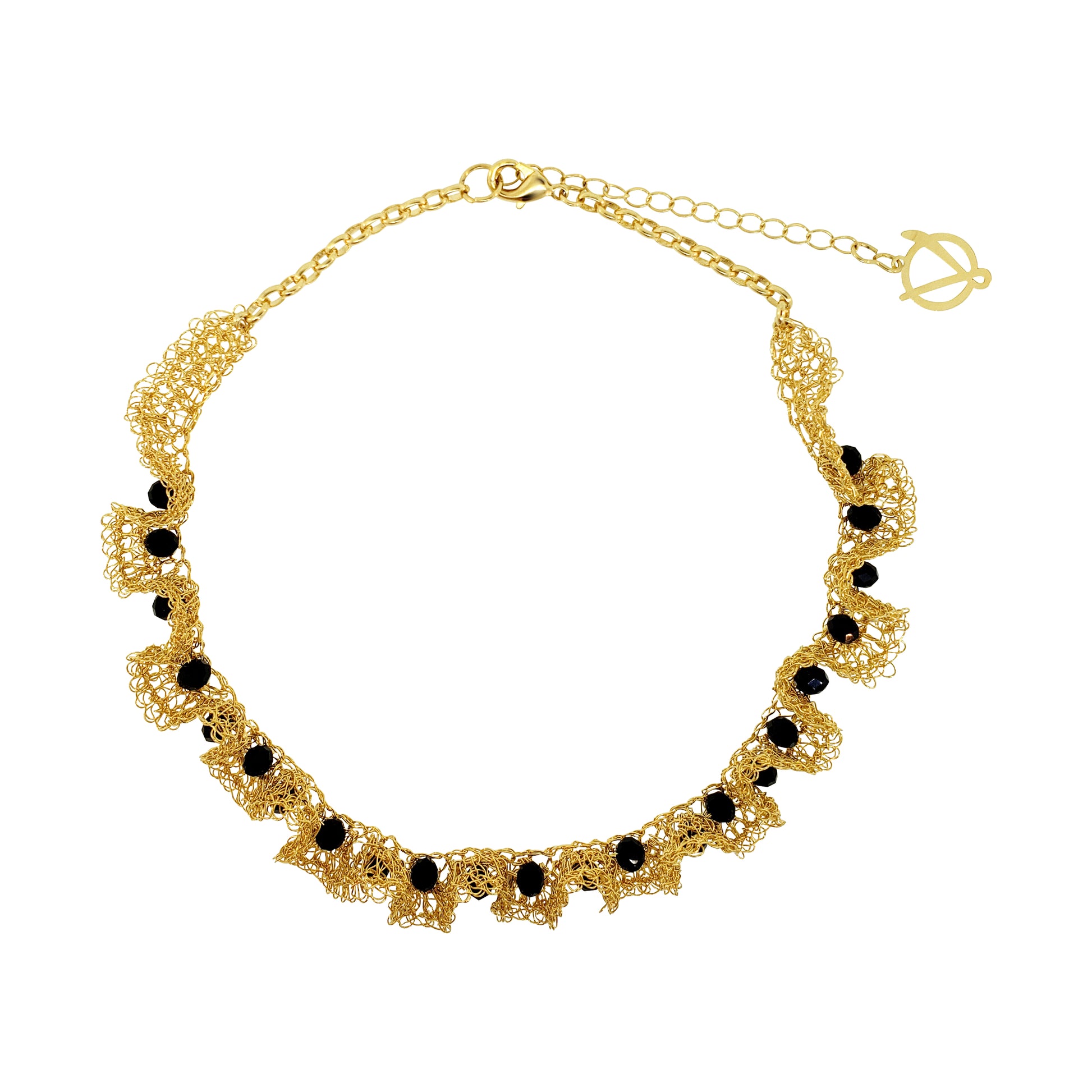 Black-Gold-Nalu-necklace-Handmade-Crochet-Bib-handmade-crochet-necklace-with-unique-design-18k-gold-filled-wire-hypoallergenic-lightweight-statement