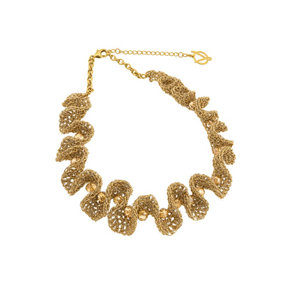 Vintage Gold Nalu Handmade Crochet Necklace