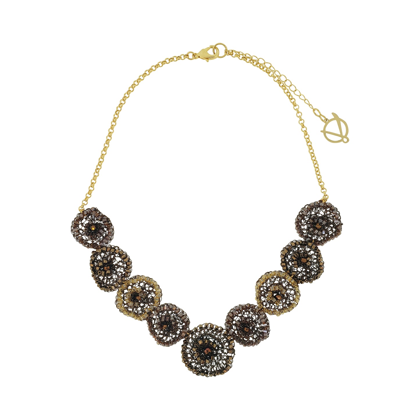 Sepia Mix Jasmine Handmade Crochet Necklace