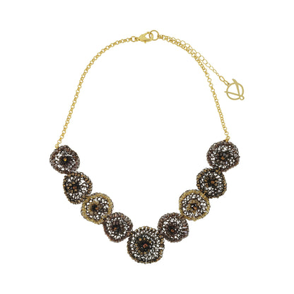 Sepia Mix Jasmine Handmade Crochet Necklace