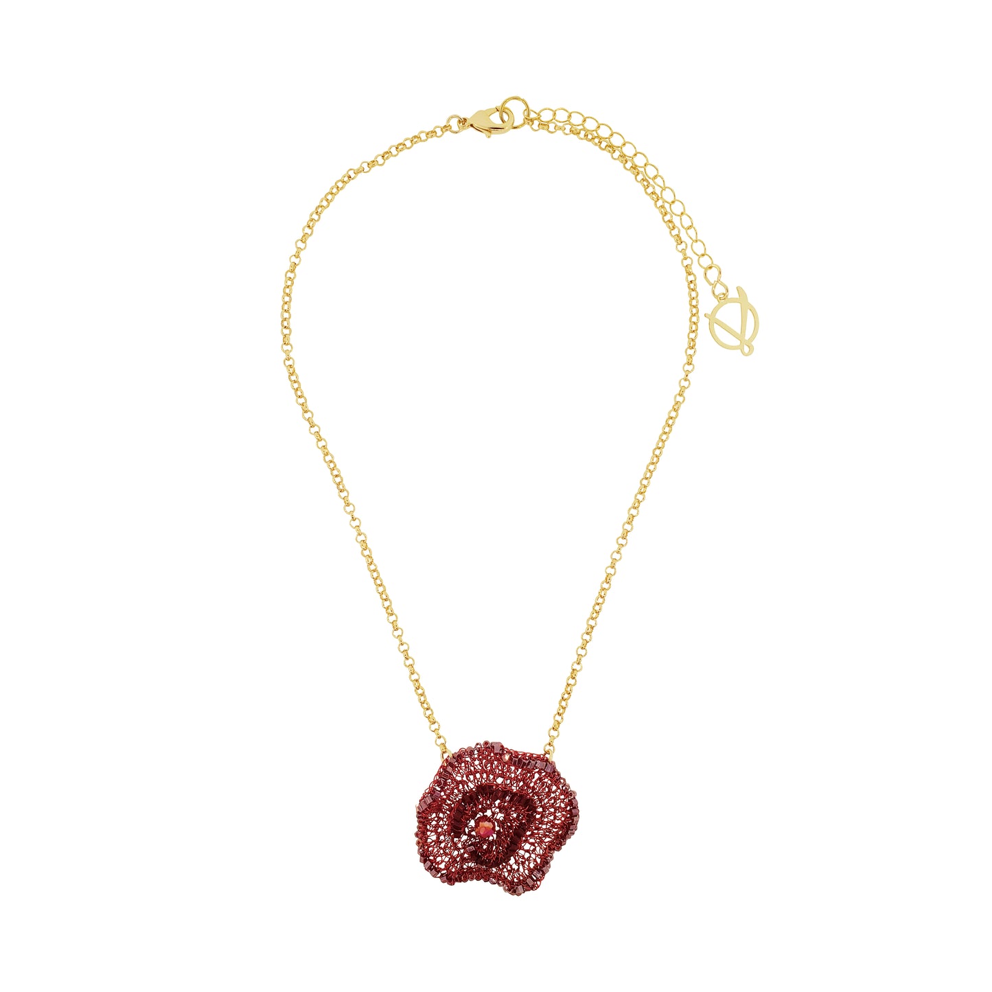 Burgundy Mix Celosia Pendant Necklace