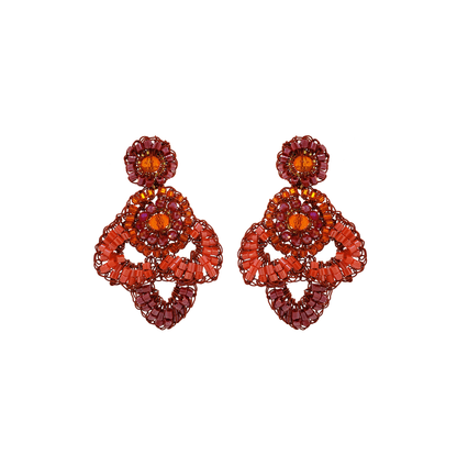 Coral Red Mix Mermaid Mini Dangle Handmade Earrings