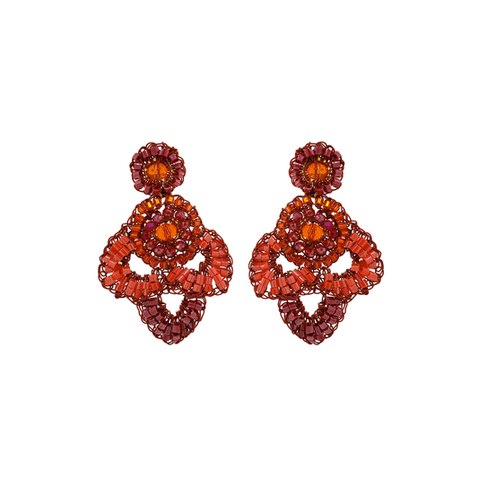 Coral Red Mix Mermaid Mini Dangle Handmade Earrings