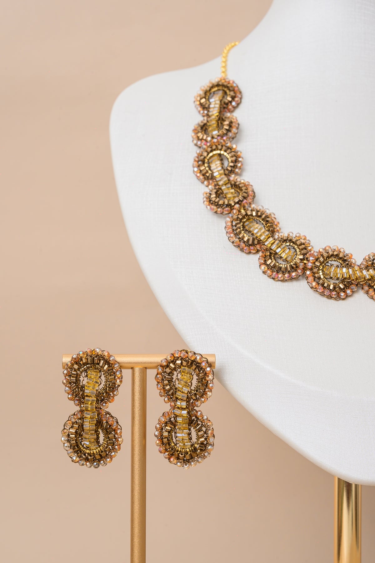 Sepia Mix Coco Handmade Crochet Necklace
