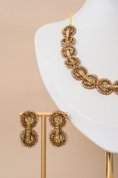 Sepia Mix Coco Handmade Crochet Necklace