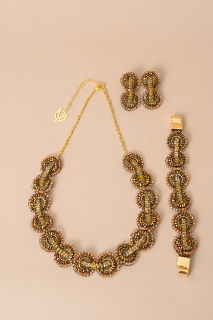 Sepia Mix Coco Handmade Crochet Necklace