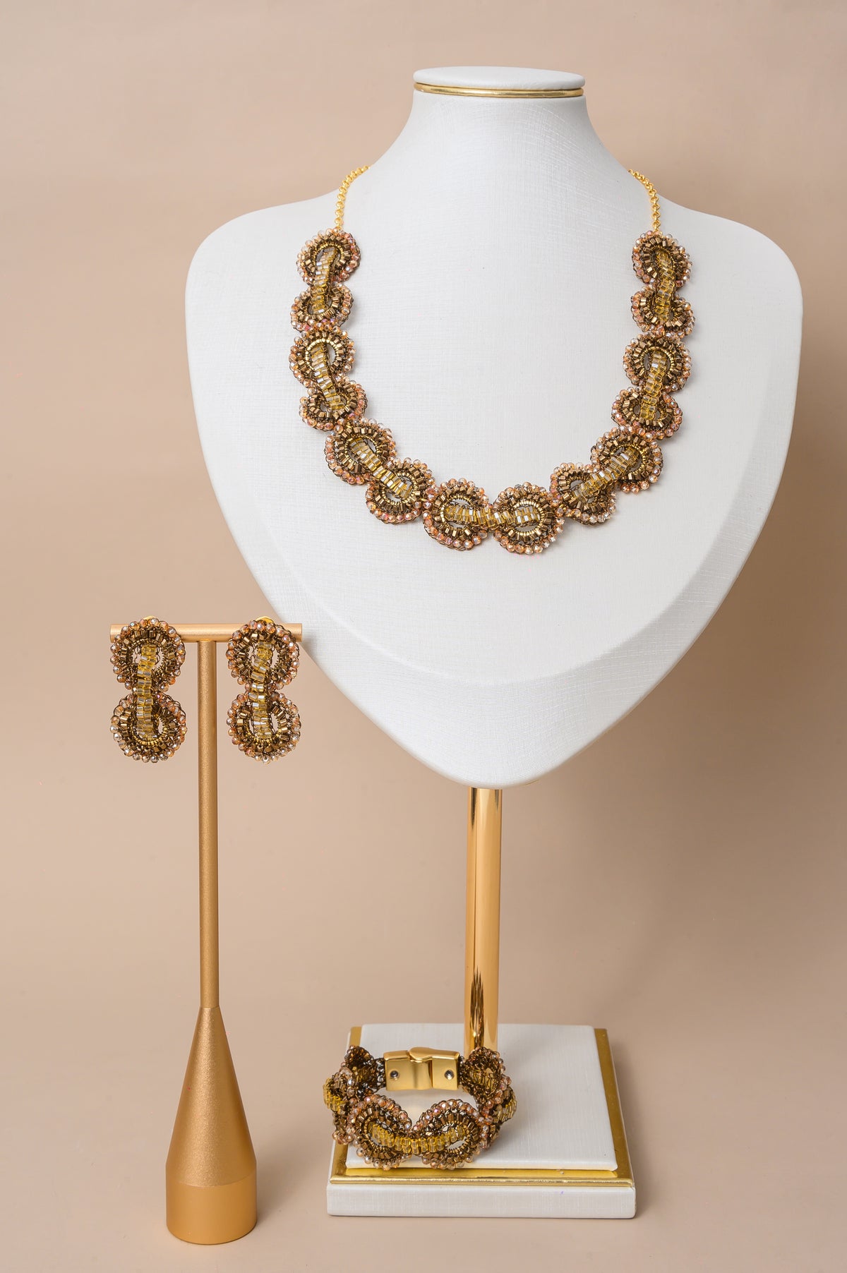 Sepia Mix Coco Handmade Crochet Necklace