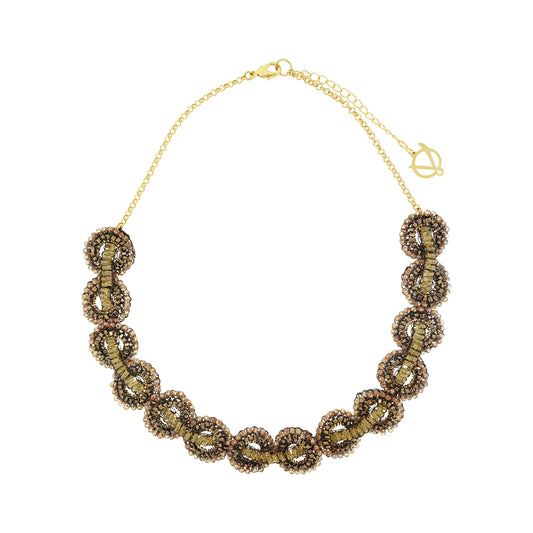 Sepia Mix Coco Handmade Crochet Necklace