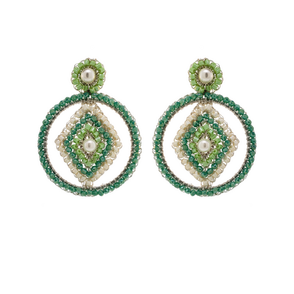 Mint Green Mix Jade Handmade Earrings