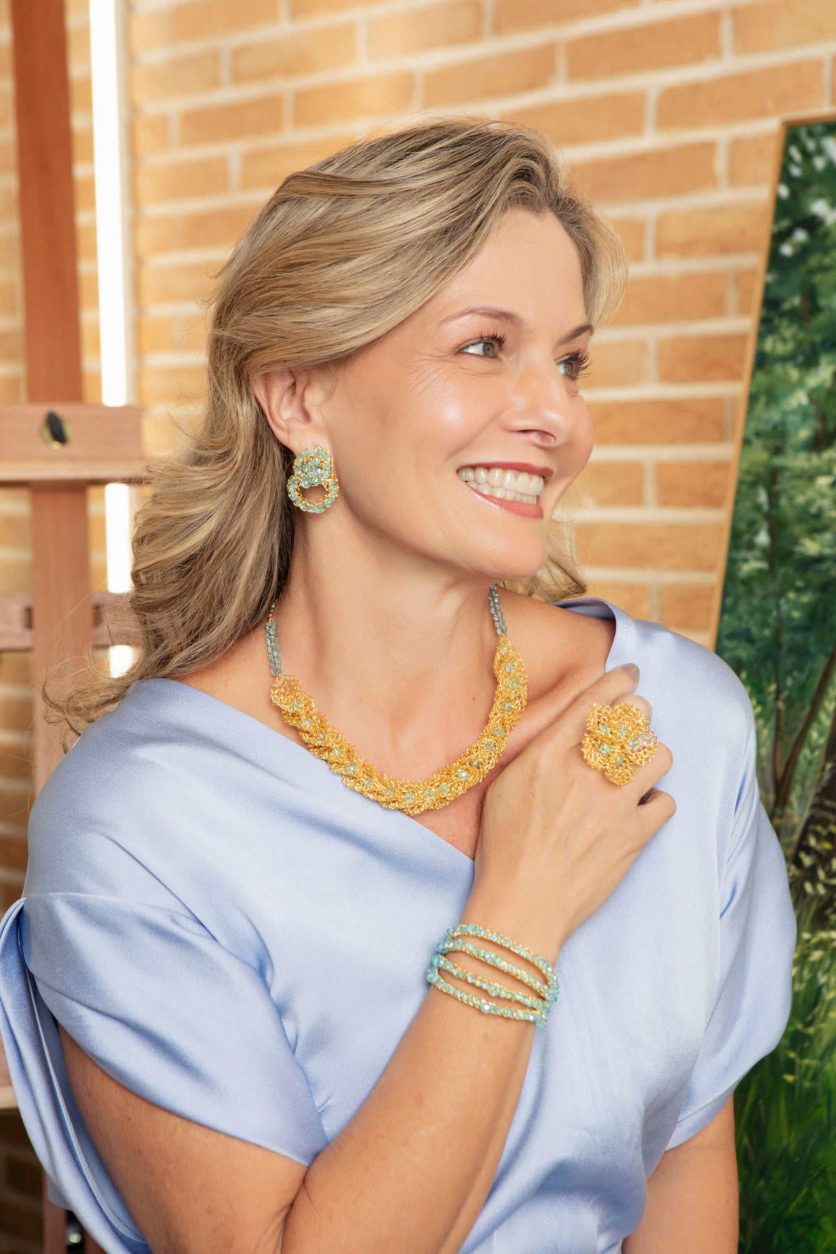 Seafoam Blue Bloom Halo Handmade Crochet Earrings