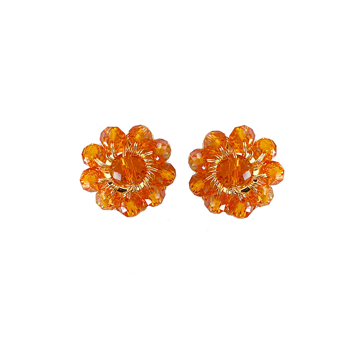 Orange Chloe Post Handmade Crochet Earrings