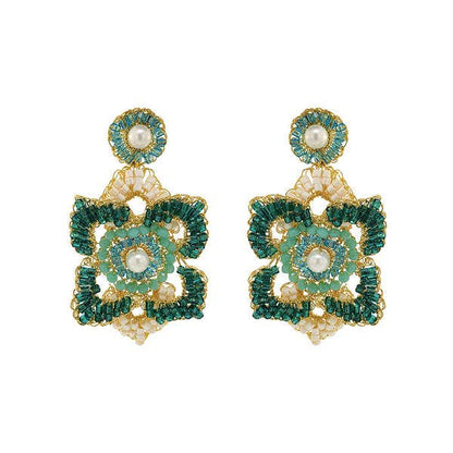 Ocean Teal Mix Mermaid Duo Handmade Earrings