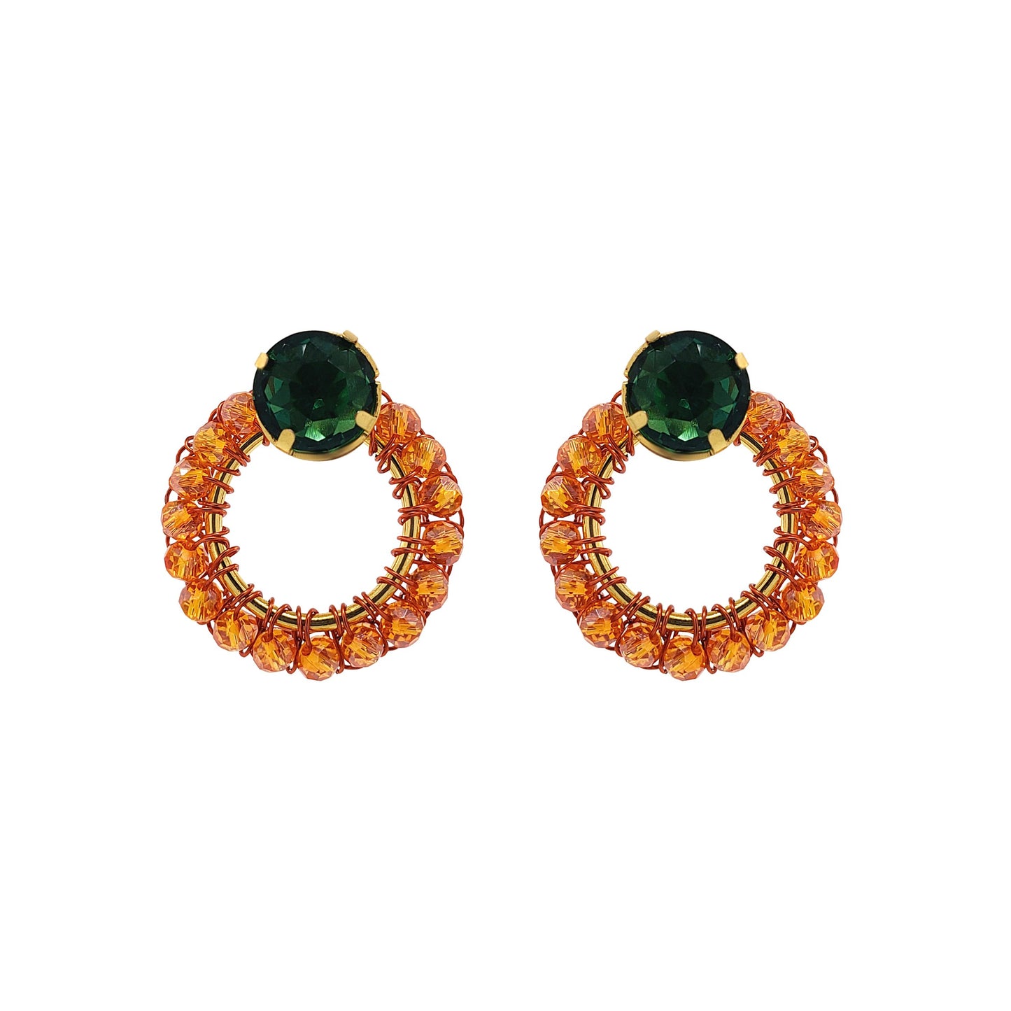 Mystic Amber Lena Mini Post Handmade Crochet Earrings