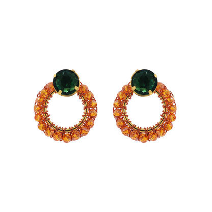 Mystic Amber Lena Mini Post Handmade Crochet Earrings