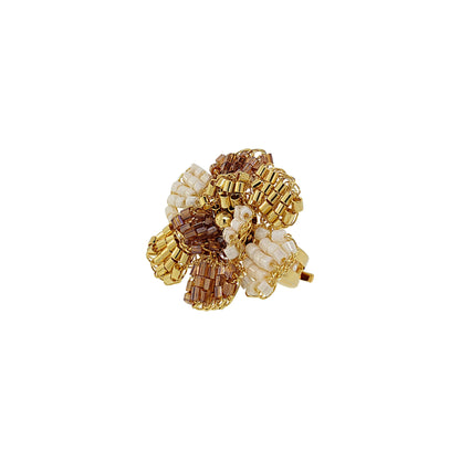 Golden Mix Blossom Handmade Crochet Ring