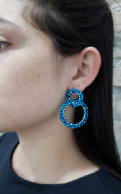 Azure Blue Ellie Handmade Crochet Earrings