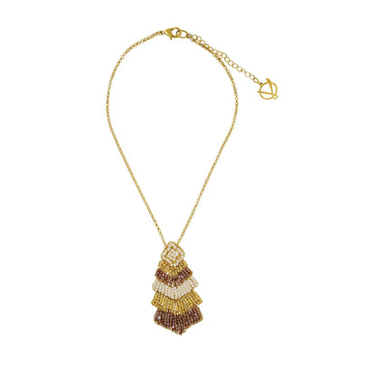 Golden Mix Chevron Handmade Crochet Necklace