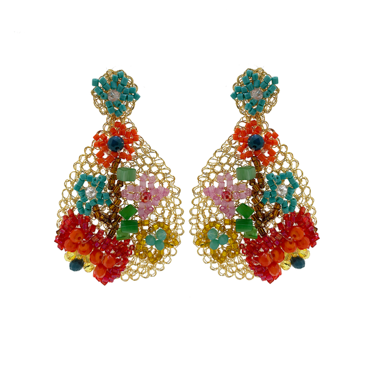 Multicolor Florence Handmade Embroidered Earrings