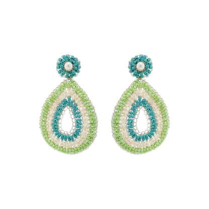 Turquoise Mix Juno Handmade Crochet Earrings