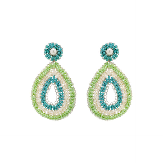 Turquoise Mix Juno Handmade Crochet Earrings