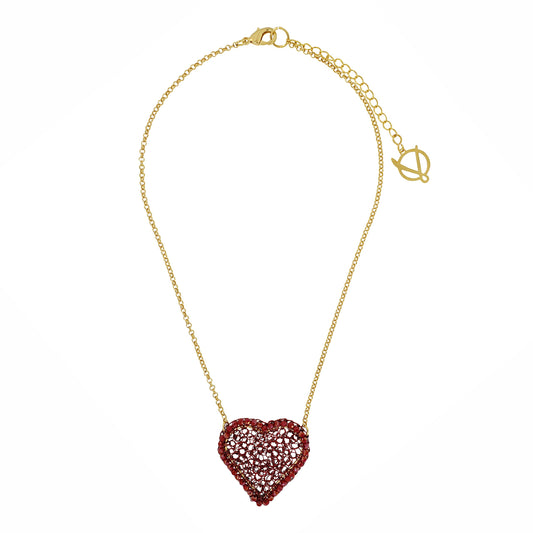 Red & Gold Amour Mesh Handmade Crochet Necklace