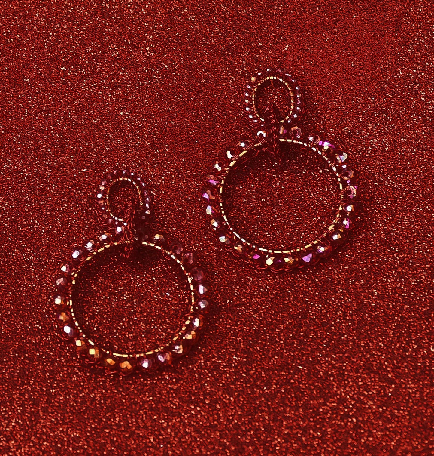 Red Velvet Mix Lola Maxi Handmade Crochet Earrings