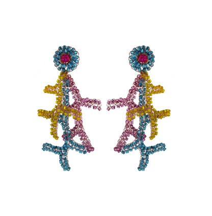 Candy Color Mix Coral Handmade Crochet Earrings