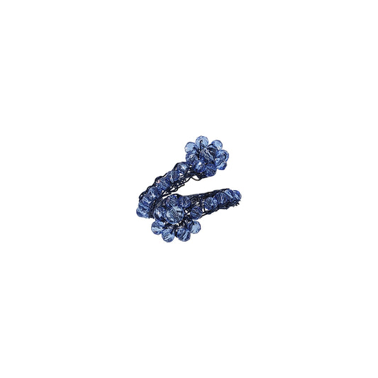 Royal Blue Tyra Handmade Crochet Ring