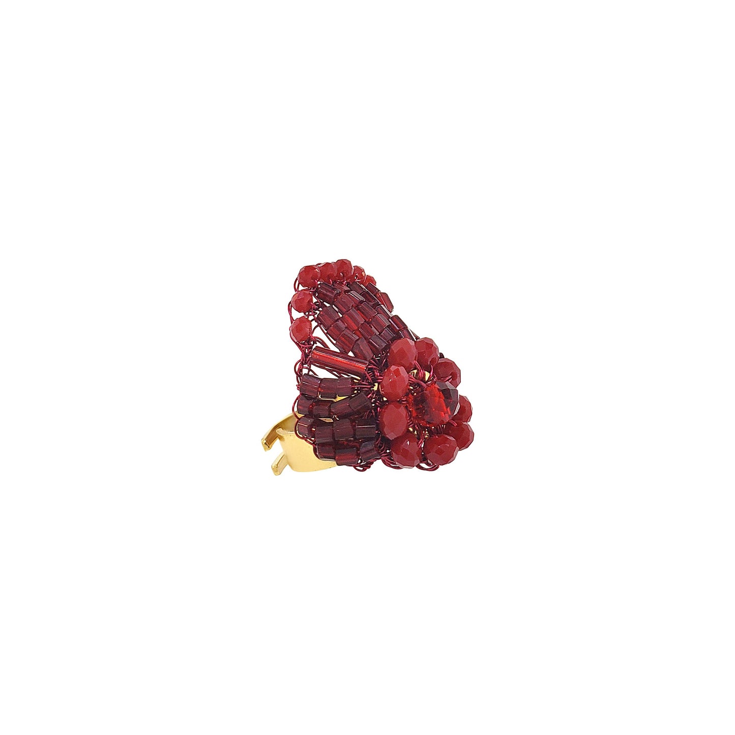 Cherry Red Mix Queen Handmade Crochet Ring