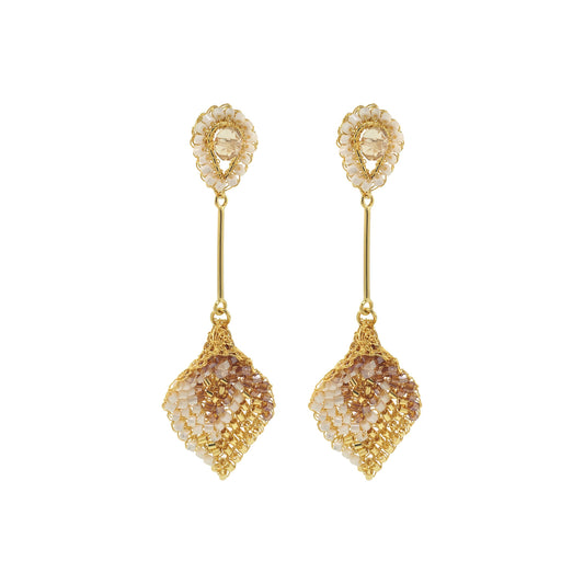 Golden Mix Tulip Handmade Crochet Earrings