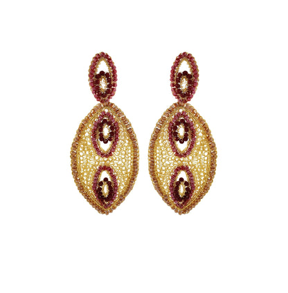 Crimson Red Mix Isla Handmade Crochet Earrings