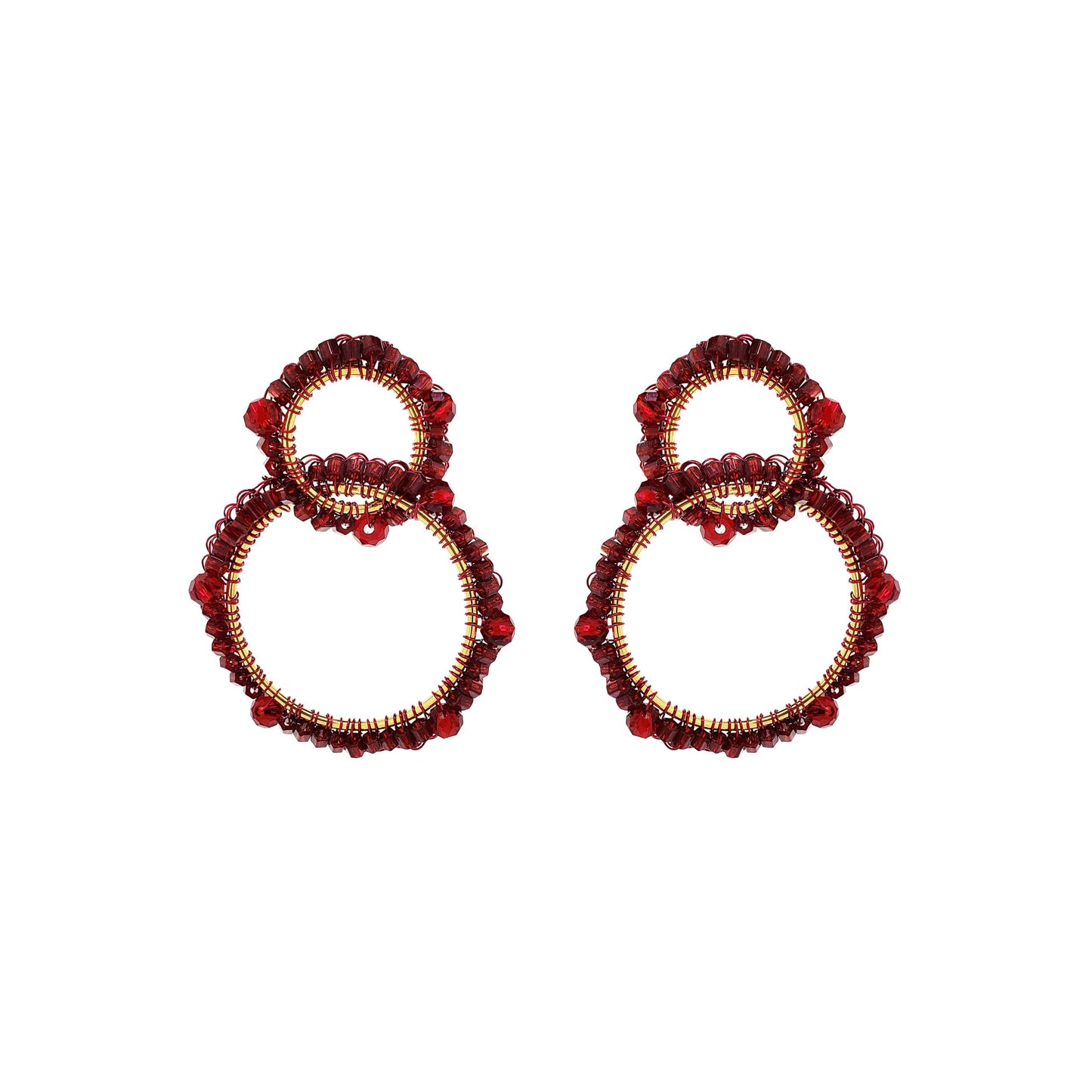 Cherry Red High Roller Handmade Crochet Earrings