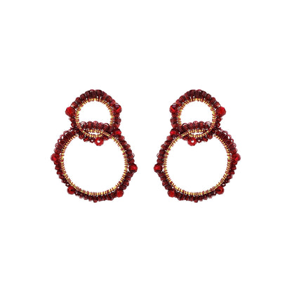 Cherry Red High Roller Handmade Crochet Earrings