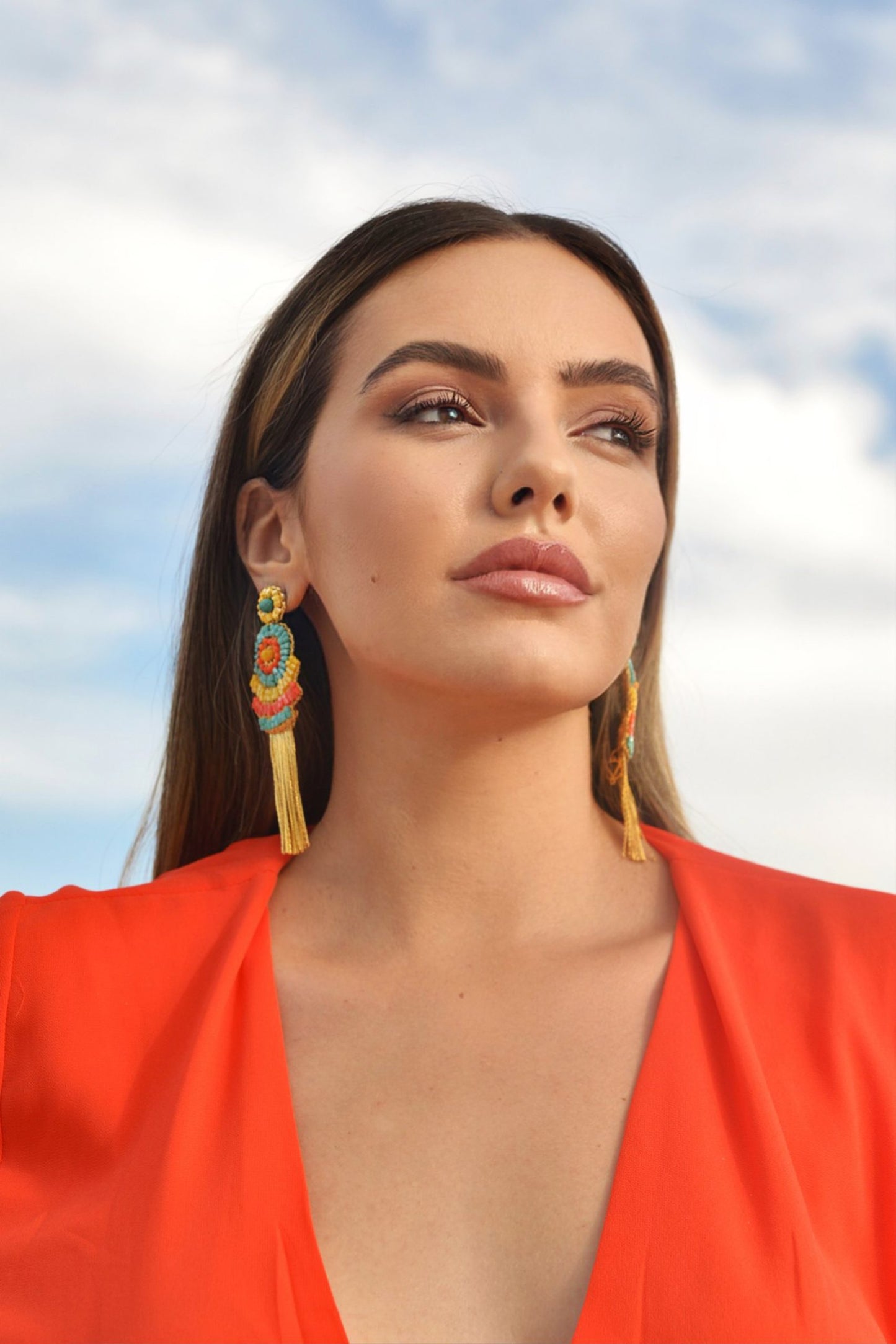 Summer Vibe Mix Ripples Fringe Handmade Crochet Earrings