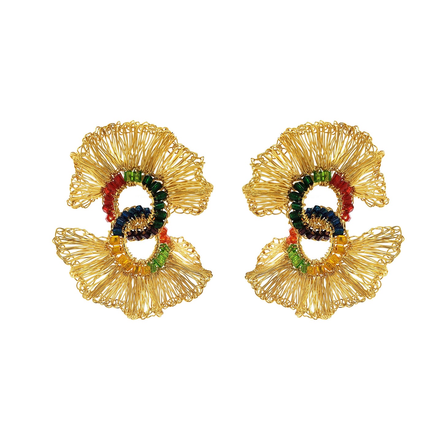 Multi & Gold Nova Gaia Handmade Crochet Earrings