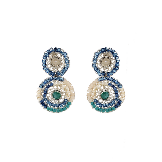 Cute Caribbean Small Double Mandala Handmade Crochet Earring