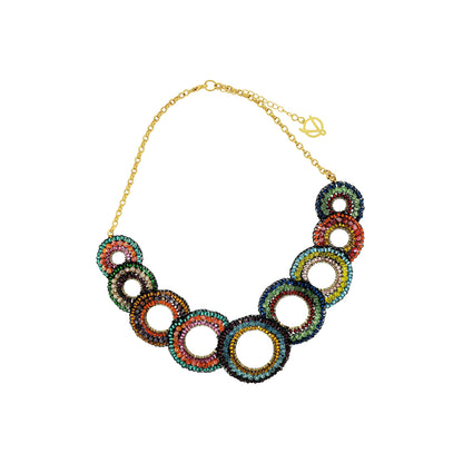 Multicolored & Black Gush Maxi Handmade Crochet Necklace