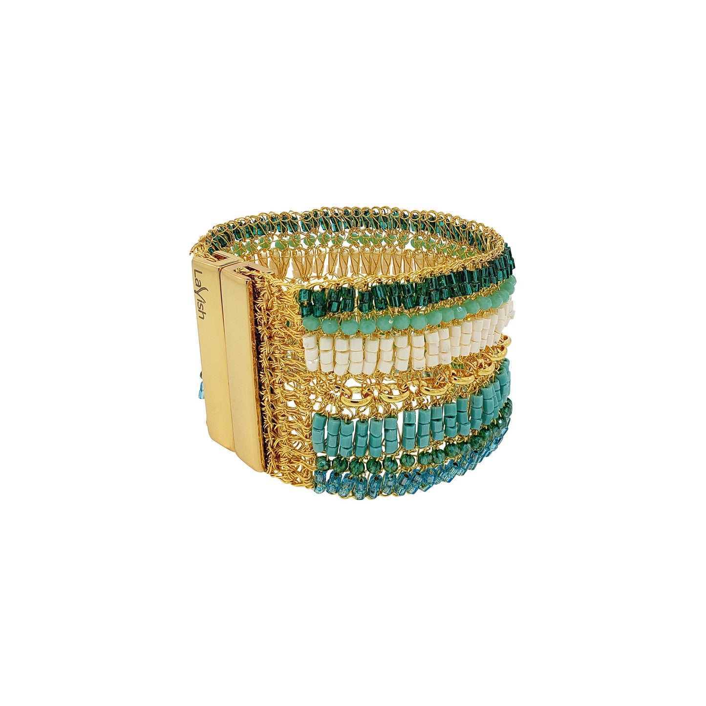 Ocean Teal Mix Tides Handmade Crochet Bracelet