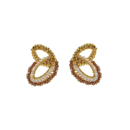 Golden Mix Kai Crochet Post Handmade Earrings