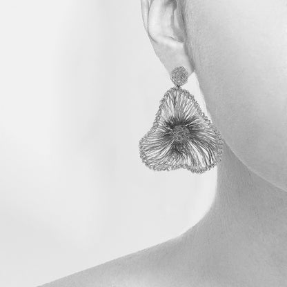 Red Buttercup Maxi Handmade Crochet Earrings