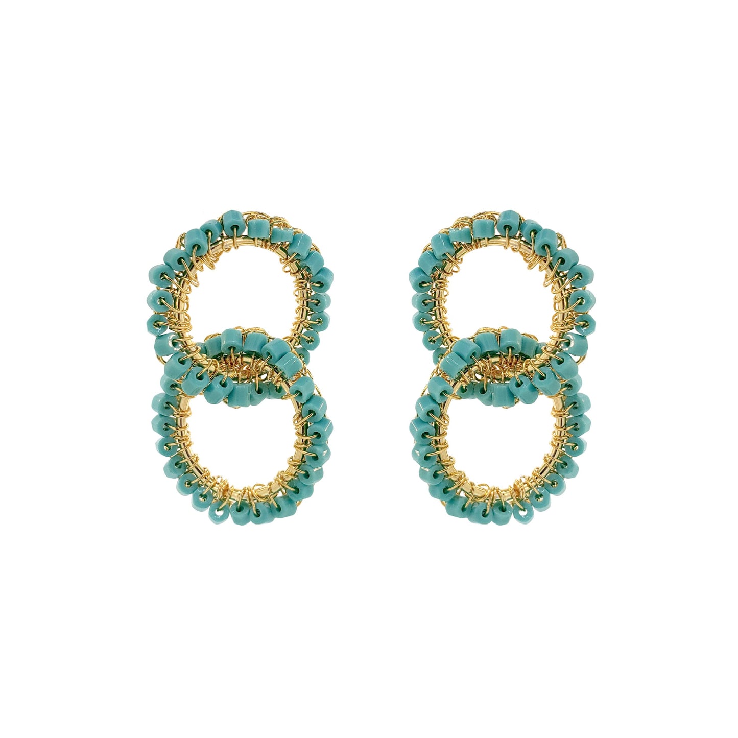 Turquoise & Gold Nova Handmade Earrings