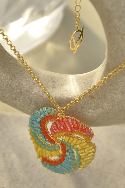 Summer Vibe Mix Siren Pendant Handmade Crochet Necklace