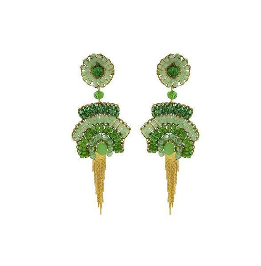 Jade Green Mix Fergie Mini Chandelier Handmade Earrings