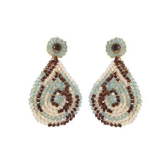 Blue & Brown Mix Aria Handmade Earrings