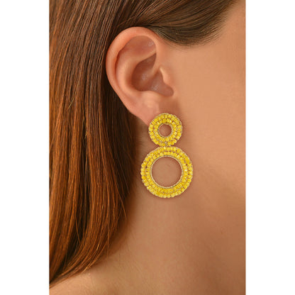 Summer Yellow & Gold Nyx Handmade Crochet Earrings