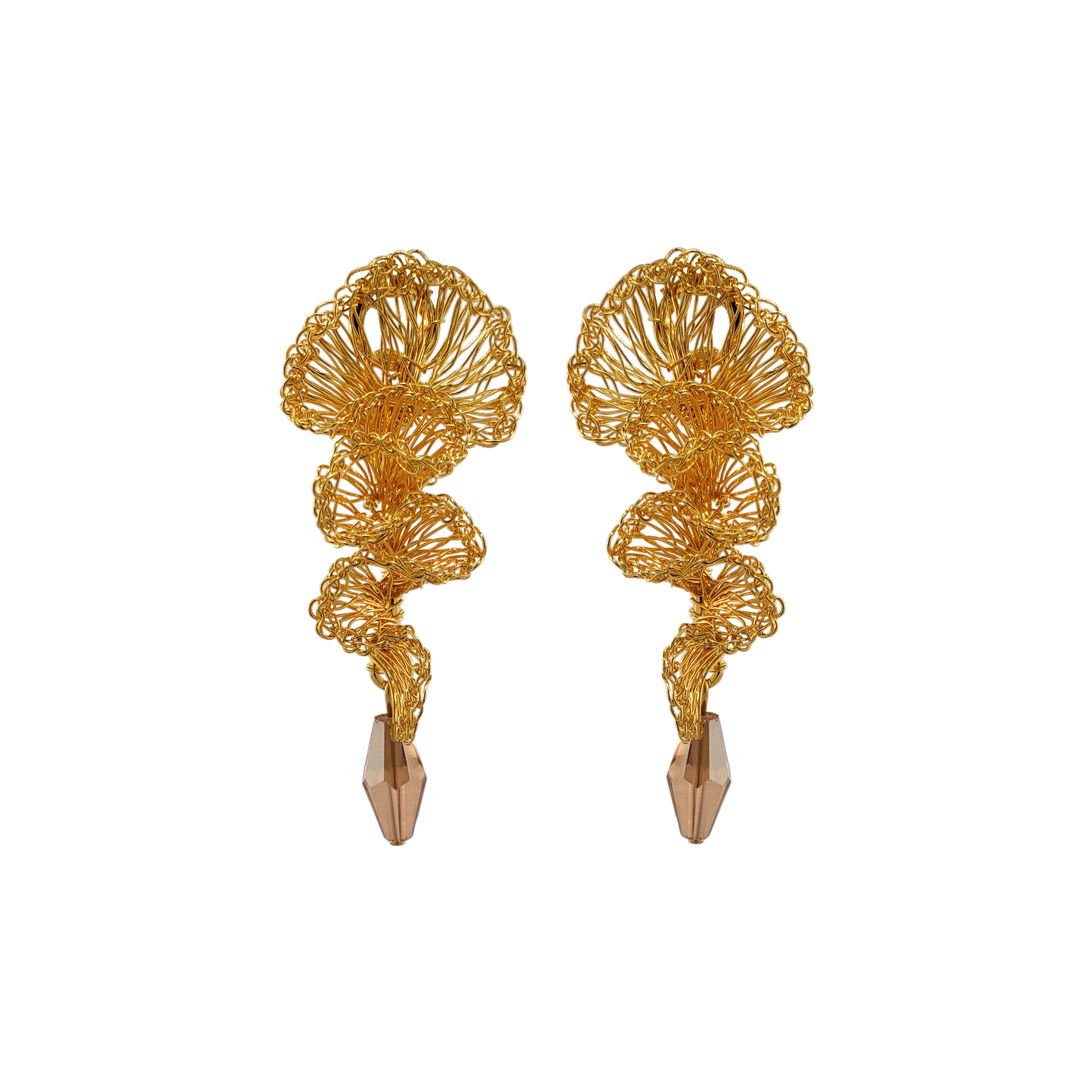 Amber & Gold Ella Mini Handmade Earrings