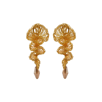 Amber & Gold Ella Mini Handmade Earrings